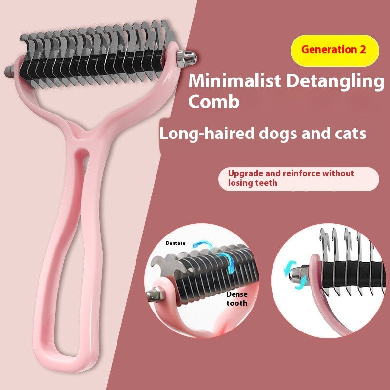 Pet Cat Hair Removal Double-sided Comb Brush