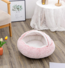 Luxury Round Plush Bed for Pets - Ultimate Winter Comfort