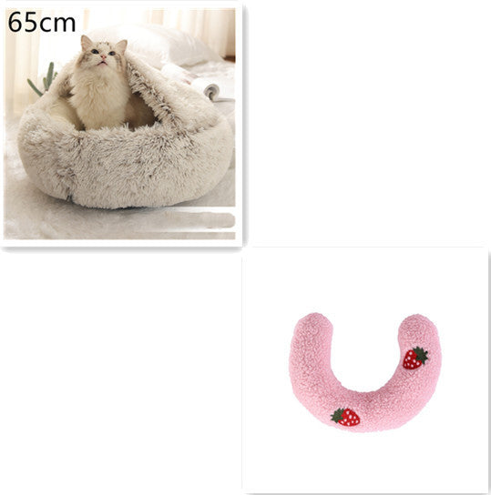 Luxury Round Plush Bed for Pets - Ultimate Winter Comfort