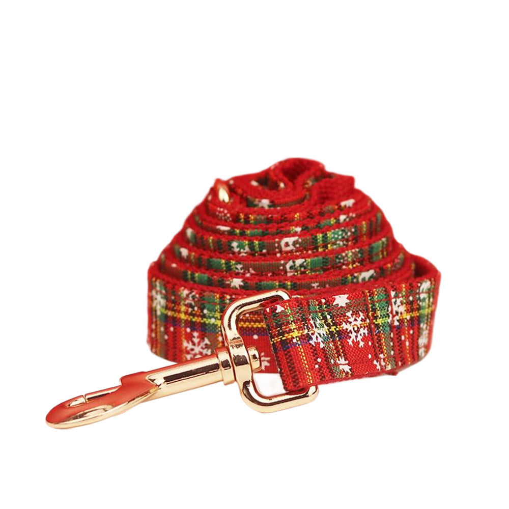 Red Background Snowflake Pet Collar