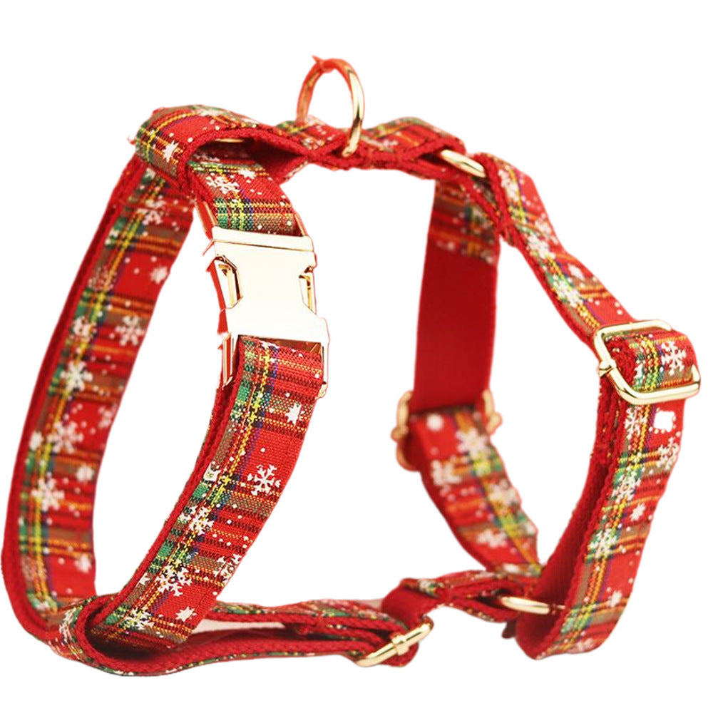 Red Background Snowflake Pet Collar