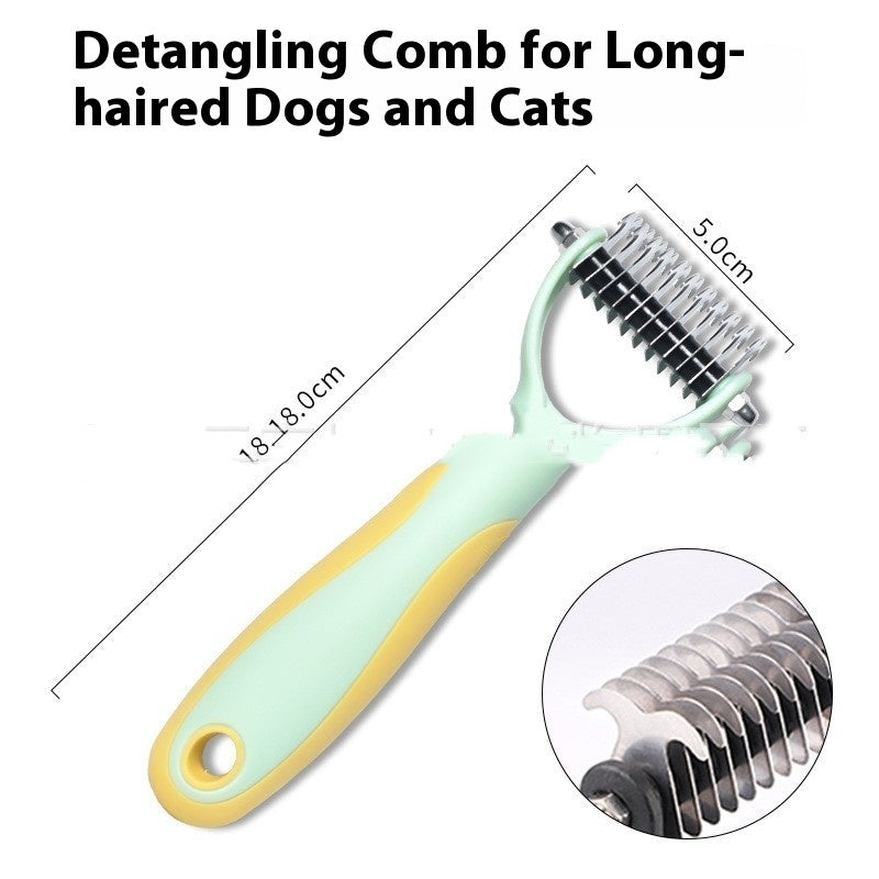 Pet Cat Hair Removal Double-sided Comb Brush
