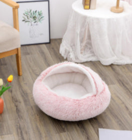Luxury Round Plush Bed for Pets - Ultimate Winter Comfort