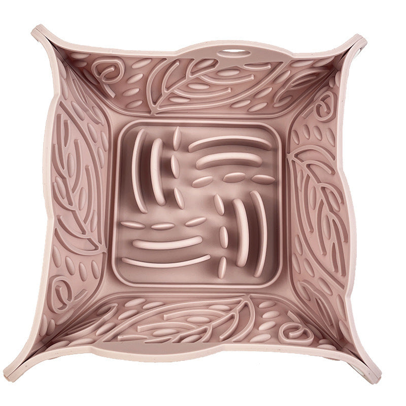 Pet Silicone Foldable Slow Food Mat Bowl