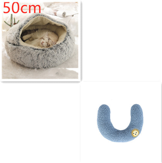 Luxury Round Plush Bed for Pets - Ultimate Winter Comfort