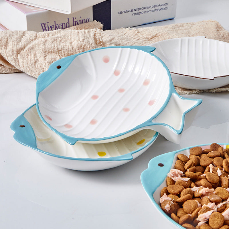Fish-shaped Ceramic Feeding Bowl