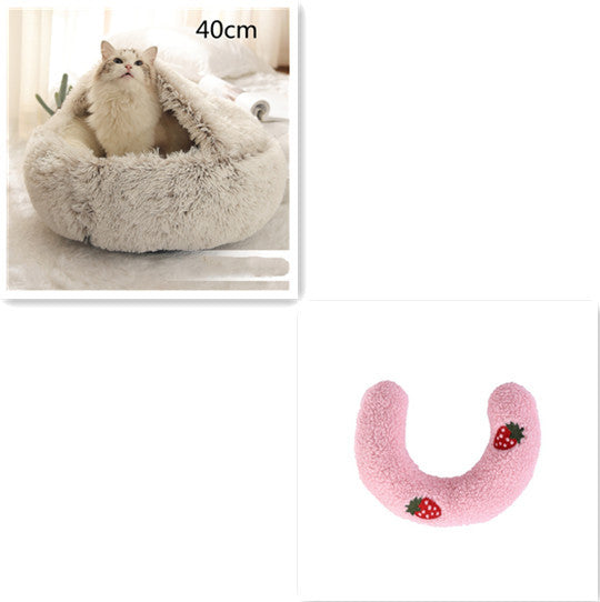 Luxury Round Plush Bed for Pets - Ultimate Winter Comfort