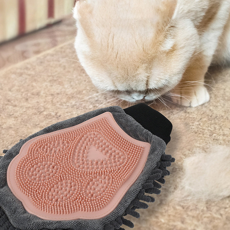 Pet Bathing Brush 2-in-1 Grooming Gloves