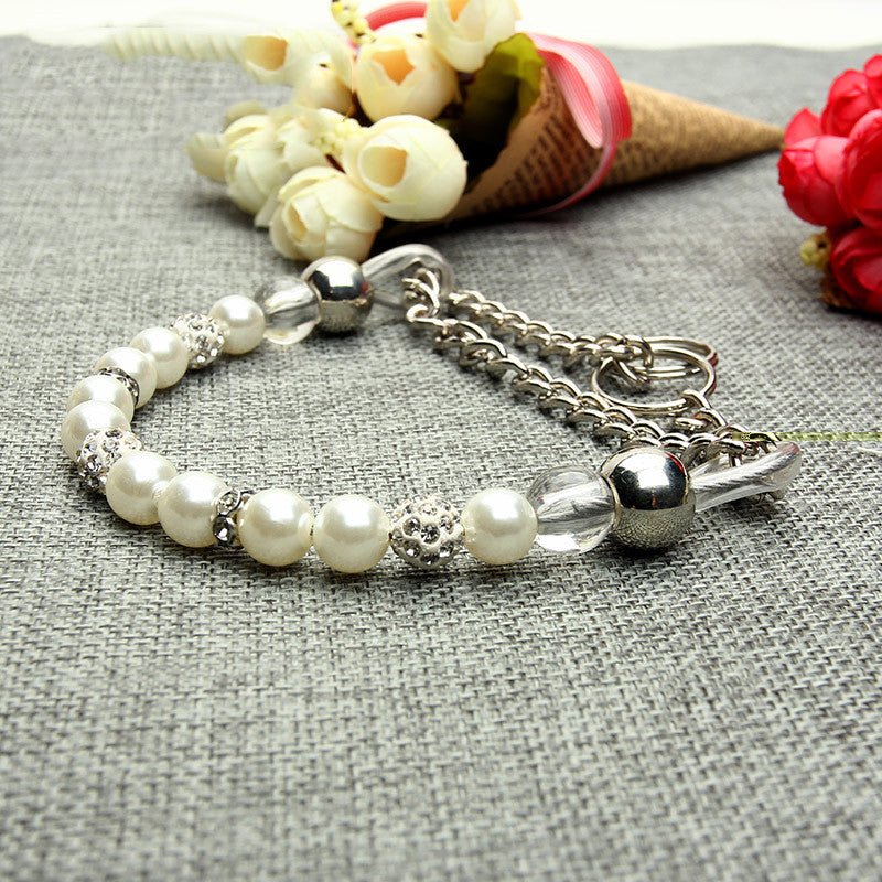 Luxury Pearl Dog Leash and Collar Set for Elegant Walks - Drool Depot